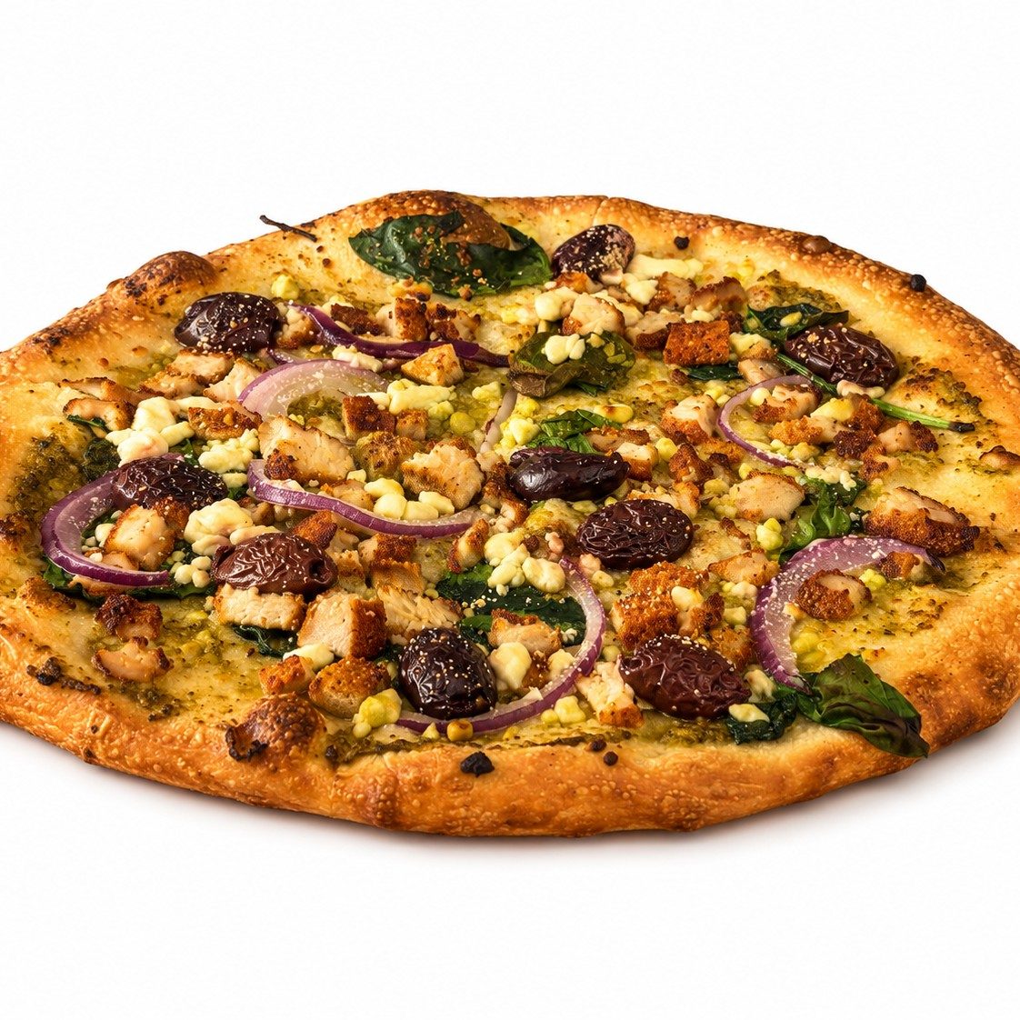 Mediterranean Pesto Pizza.