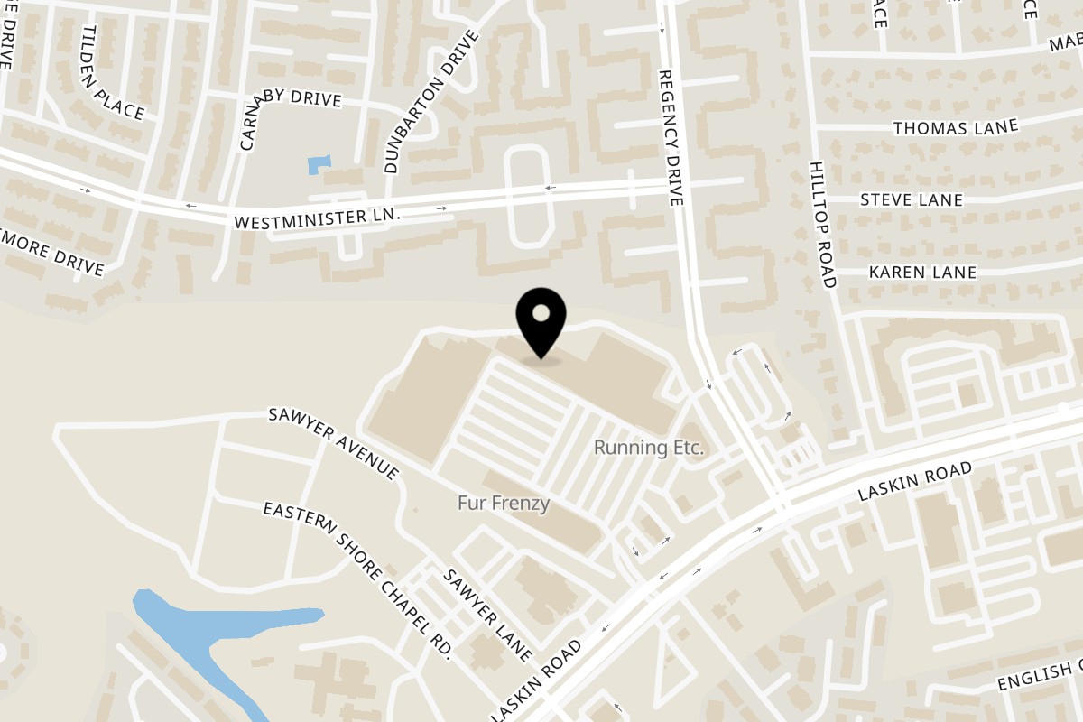Map showing the location of Anna's Kitchen on 1940 Laskin Rd in Virginia Beach